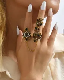 Rhinestone Decor Mittens Rings