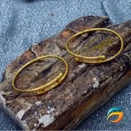 Guaranteed Gold Plated Expandable Free Size Plain Baby Bangle Family Love Gifts Jewelry For Baby.