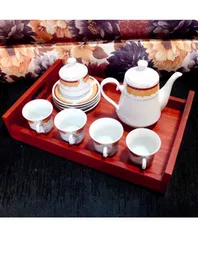 Serving Tray - Wooden Tray with Handles - Great for Dinner Trays, Tea Tray, Bar Tray, Breakfast Tray, or Any Food Tray