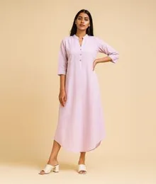 Light Purple Cotton Embroidery Frock