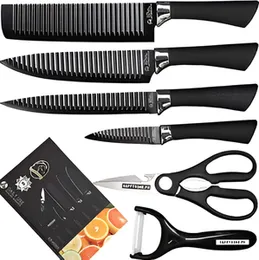 6-Piece Kitchen Knife Set with Covers