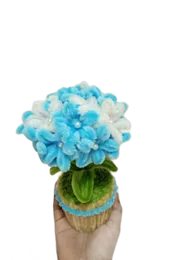 pipe cleaner flower vase mixing colour