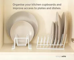 7 slots Small 29x13 cm White Coated Plate Rack
