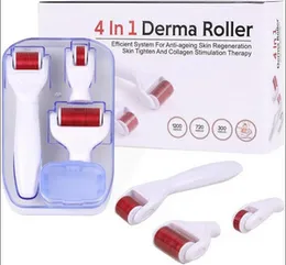 4 in 1 Derma Roller Microneedling Therapy Kit â Titanium Micro Needle Skin Care Set for Face , hair & Body