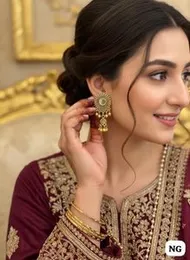 Designer Gold Jimikki Earrings â Perfect for Festivals & Weddings