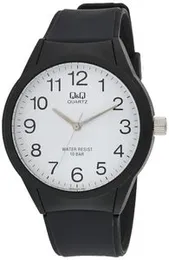 Q&Q Watch for Women, Quartz Movement, Analog Display, Black Plastic Strap-VR28J002Y