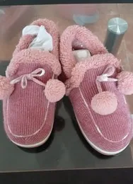 Women's plush, corduroy indoor slippers