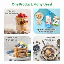 Pintola All Natural Peanut Butter Crunchy 1kg | Unsweetened | 30g Protein | Vegan Peanut Butter, 100% Pure Roasted Peanuts | Non Gmo | High in Protein