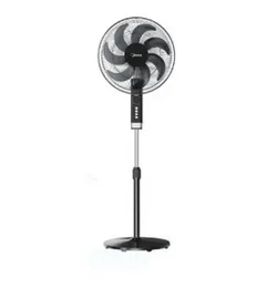 Midea 16 Inch Stand Fan with 7 Blades FS40-23MT - 50W 3 Speed Oscillating Pedestal Fan Black