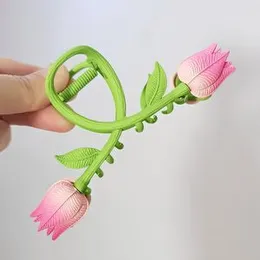 Large Dual Tulip Flower Hair Claw Clips