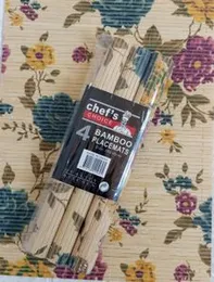 4pcs-design-1 Kitchen Accessories Placemats 4pieces bamboo Non-Slip Heat Resistant Dining Table Placemats Stain Resistant Anti-Skid Washable Table Mat