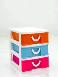 3 layer Mini Small Drawer Set Plastic Storage Boxes for Medicine, Stationery Items, Cosmetics, Money, Jewelry & Other Small Items for Storing Purpose.