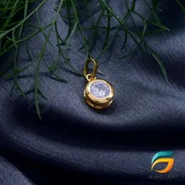 Gold Plated Pendant Pendant For Ladies With White Stone Fashion Stylish Rich Look Pendant For Women