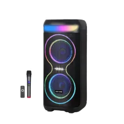 NDR-1806 Dual 6.5â³ Wireless Bluetooth Karaoke Speaker with Rechargeable Battery & Wireless Mic