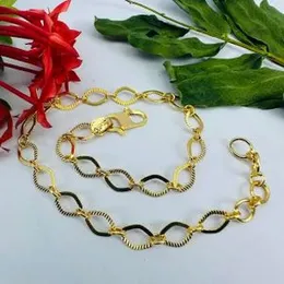 Gold Plated 04MM Half Machine Cut Link Bracelet for Ladies