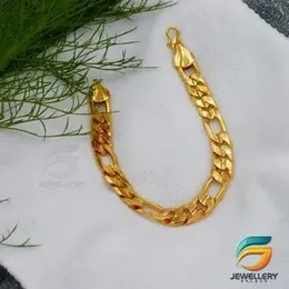 Gold Plated 10mm Lara Bracelet Guarantee 21cm Fashion Fashionable and Stylish Design for Men.