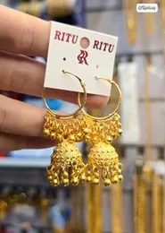 Traditional Gold Plated Medium Size Classic Design Jhumki Earrings for Women