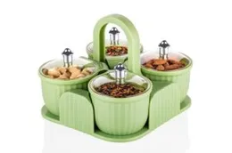 Dry fruit box containers Dry Fruit Box Jar Set Aachar Pickle Container Mukhwas Tray Dining Spice Stand Abs Plastic Chocolate Mouth Freshener Sweets (M
