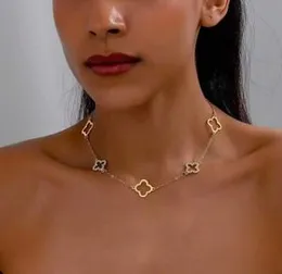 Rhinestone Decor Clover Chain Necklace