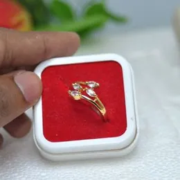 Gold Plated Beautiful New ring design With White Stone For Women.
