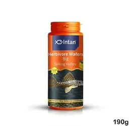 Intan Growel Herbivore Wafers Big 190g (4.5mm Sinking) Highly Nutritious Ornamental Fish Food for Herbivorous Fish - Mollies, Mbunas & Plecos
