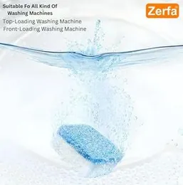 Zerfa Washing Machine Deep Cleaner Tablets, Descaling Powder Tablets (200 grams) (Pack of 12) | Front & Top Load Machine | Perfectly Automatic Cleanin
