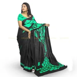 Yellow with Batik Crack Batik Saree Sri Lanka