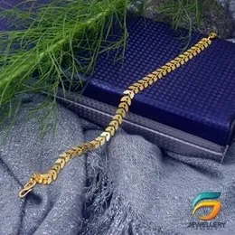 Gold plated New Fashion Machine Cut Leaf Bracelet For Women.