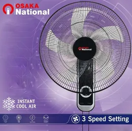 OSAKA Wall Fan 18 Inch FW45-849R 5 Blade 3 Speed Oscillation Overheat Protection Heavy Duty Bedroom Living Room