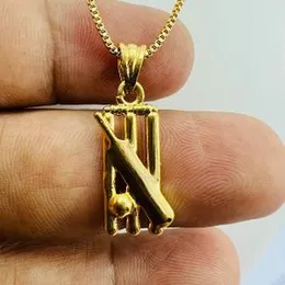 ESH Gold Plated Guaranteed 1MM New Trend Stylish Box Chain (18/24 Inch) with Cricket Design Fixed Stone Pendant