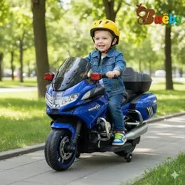 NA-6244 rechargeable bike | Big Size Children Electric Motorcycle Police Motorbike For Kids With Light Wheel