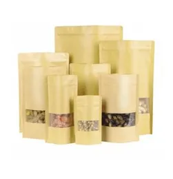 Eco-Friendly durable Kraft Ziplock Bags with Clear Window 14x20 cm, 150 Gm, 50 Pcs