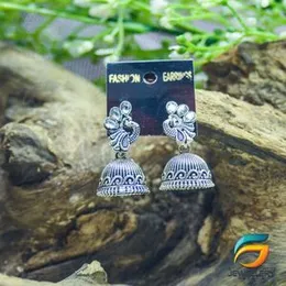 Silver plated Earring Silver Peacock Jimikki Design Stylish Metal Earring For Women.