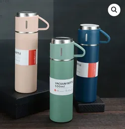 Stainless Steel Vacuum Flask Gift Set Office Business Style Thermos Bottle Outdoor Hot Water Thermal Insulation Couple Cup (LSW)