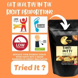 Cravng Tangy Nutty | Spicy Roasted Dry fruits Seeds Foxnuts Trail Mix | 18G High Protein Sugar Free Daily Snack for Weight Control (Cheesy BBQ) FROM I