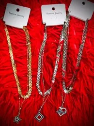 Boho Layered Arrow Chevron Chain Choker Set with Charms