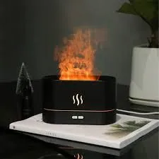 Flame Shaped Night Lamp Diffuser, 2 Adjustable Brightness Modes, Silent Humidification 180 ml