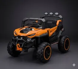 Rechargeable Kids Electric Ride-On Jeep ATV 4Ã4 â Orange Off-Road Toy Car with LED Lights