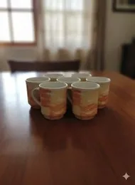 Printed Ceramic Tea Mug Set â Pack of 6