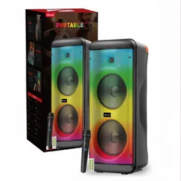 KTS 2296 Bluetooth Karaoke Speaker - Powerful Dual 8" Drivers & Wireless Mic