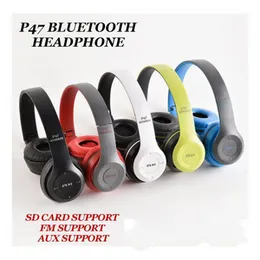 Wireless Headphones Over Ear P47 Super Bass 5.1, Volume Control, Bluetooth, Card Support SD, LED Lights, Compatible with Apple & Android, Built-in Mic