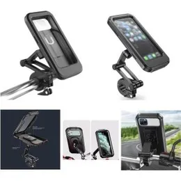 Universal Motorcycle Phone Mount Waterproof Hard Shell Phone Case Holder 360Â° Adjustable Bike Cellphone Holder Up to 6.7 inches