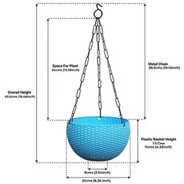 TrustBasket Weave Hanging Basket Mixed Colours (Set of 5)-Multicolour Hanging Basket,Hanging Flower Basket/Balcony,Indoor,Outdoor Hanging (FROM INDIA)