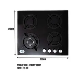 4 BURNER BLACK TEM/GAS R/ COOKER, JY-G4002