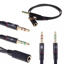 Microphone Headphone Splitter Earphone Adapter Audio 3.5mm Female To 2 Male Jack 3.5 Mic Y Splitter Headset To PC Adapter