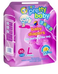 Pretty Baby Diapers Large (9-13kg) 30 Pcs