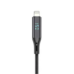 Wiwu WI-C020 Thor 100W Display Fast Charging Cable 120CM Space Gray (Type C-C And Lightning)
