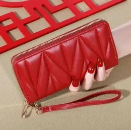 Women's tassel long wallet, wallet, business card holder, double zipper, PU leather