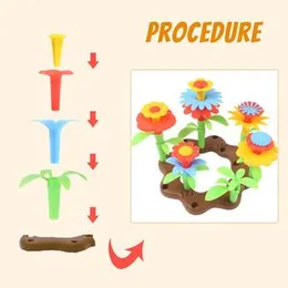 54 Pcs DIY Flower Garden Building Toy - The Bouquet Dream Garden Girls Flower Interconnecting Blocks Educational Toys