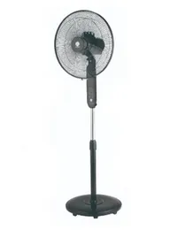 Airsonic Stand Fan Remote TS-303R Black 16 Inch 5 Blade Copper Motor 3 Speeds Timer Oscillation Height Adjustable Heavy Base